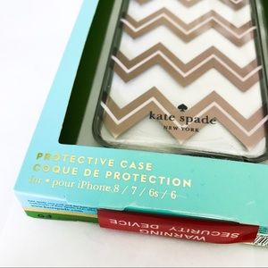 NIB Kate Spade Gold Chevron iPhone 8/7/6/6s Case